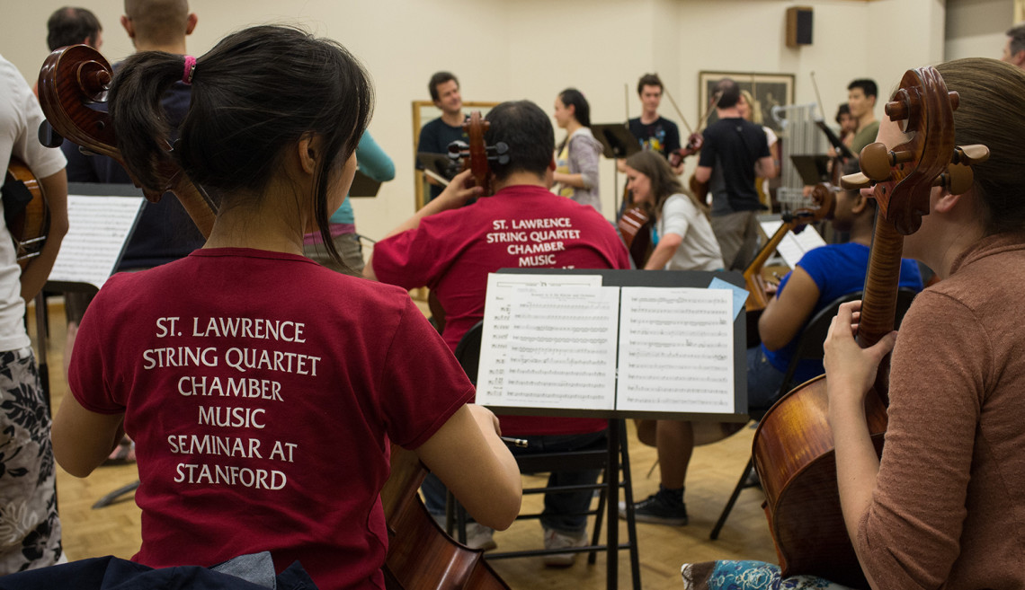 The cello section, during a chamber orchestra reading session.