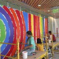 Students minoring in art practice produce a major work of art at the new Stanford Hospital