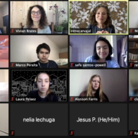 16 Zoom boxes of students