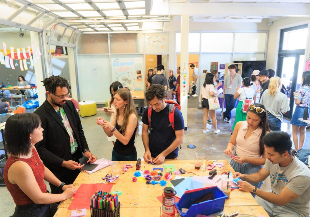 Students during Spring Arts Festival at Roble Arts Gym