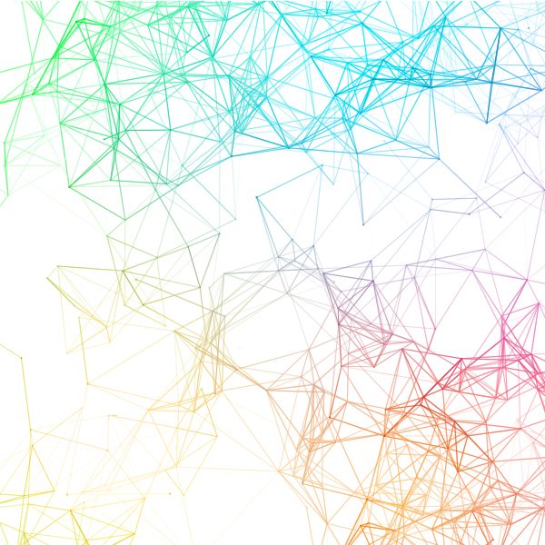 brightly colored lines in forming a network pattern
